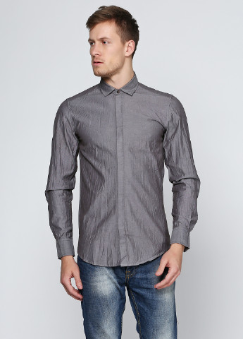 Серебряная кэжуал рубашка однотонная Antony Morato