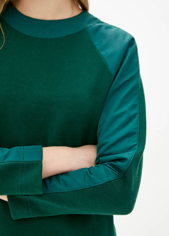 Темно-зеленое кэжуал платье платье-свитшот Promin однотонное