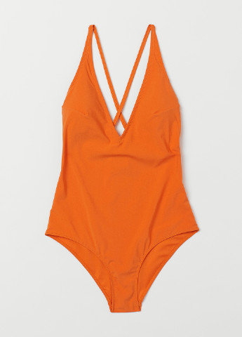 Оранжевый летний купальник слитный H&M