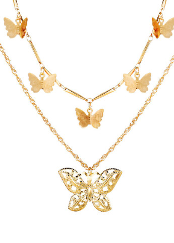 Багатошаровий ланцюжок жіночий з підвісками "Метелики", золотистий Анна Ясеницька (252298449)