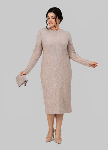 Світло-бежева кежуал сукня сукня светр A'll Posa однотонна