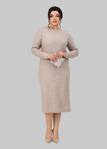 Світло-бежева кежуал сукня сукня светр A'll Posa однотонна