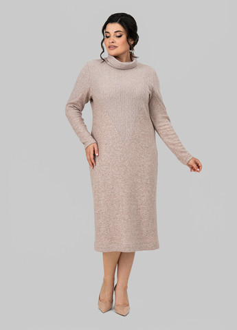 Світло-бежева кежуал сукня сукня светр A'll Posa однотонна