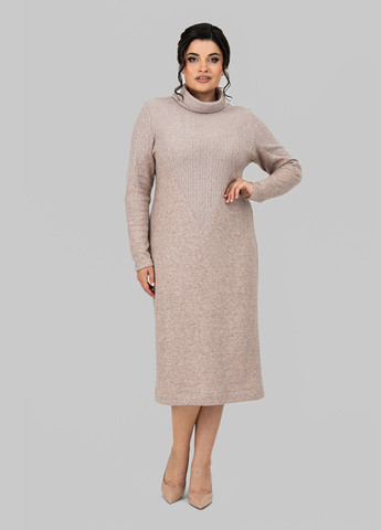 Світло-бежева кежуал сукня сукня светр A'll Posa однотонна