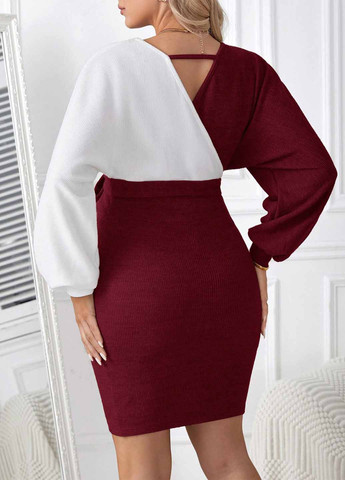 Бордова кежуал сукня для вагітних сукня светр SHEIN колор блок