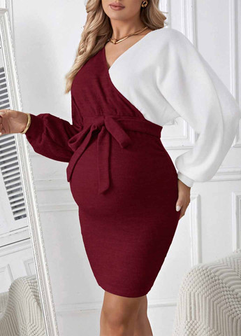 Бордова кежуал сукня для вагітних сукня светр SHEIN колор блок