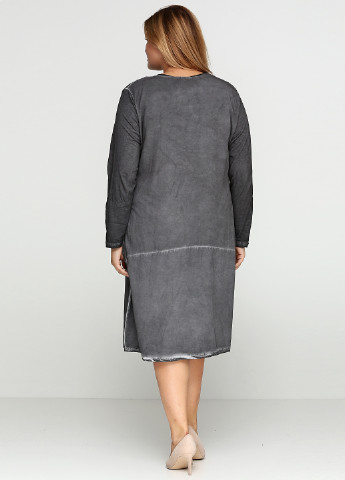 Темно-серое кэжуал платье с длинным рукавом New Collection с рисунком