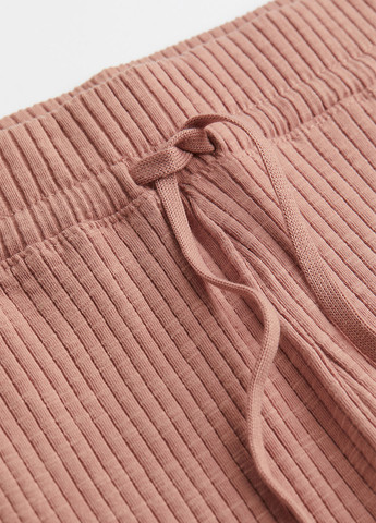 Розово-коричневые домашние демисезонные клеш брюки H&M