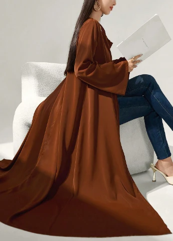 Коричневое кэжуал платье а-силуэт SHEIN однотонное