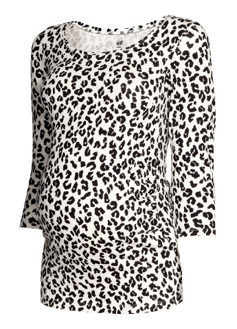 Черно-белый демисезонный кэжуал лонгслив H&M леопардовый