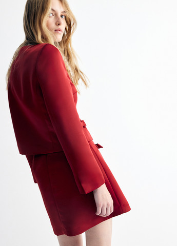 Темно-красный женский жакет H&M однотонный - демисезонный