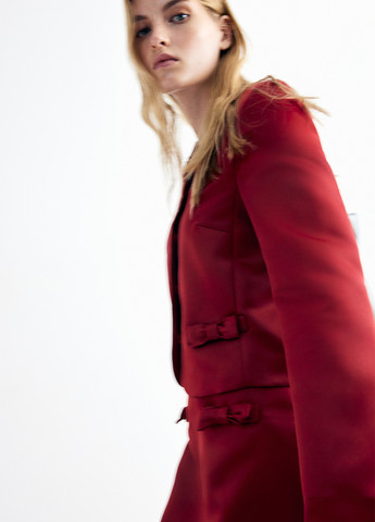 Темно-красный женский жакет H&M однотонный - демисезонный