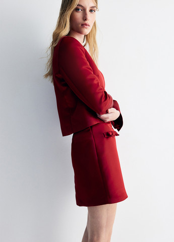 Темно-красный женский жакет H&M однотонный - демисезонный