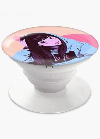 Попсокет (Popsockets) тримач для смартфону Дівчина (Girl) (8754-2836) Чорний MobiPrint (221548568)