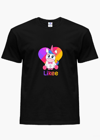 Чорна демісезонна футболка дитяча лайк єдиноріг (likee unicorn) (9224-1594) MobiPrint