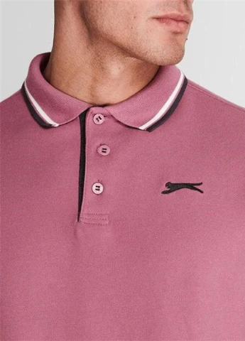 Темно-розовая футболка-поло для мужчин Slazenger однотонная