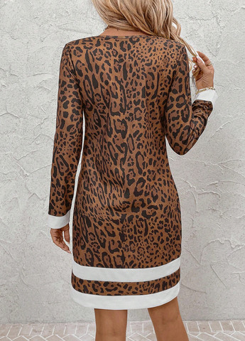 Коричнева кежуал сукня SHEIN леопардовий