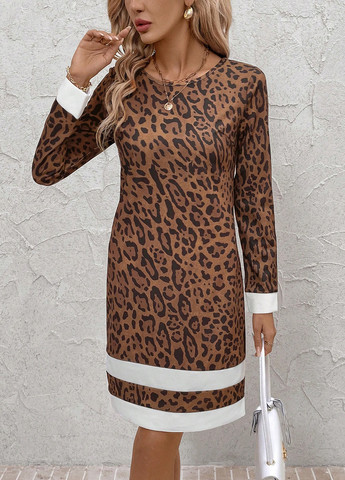 Коричнева кежуал сукня SHEIN леопардовий