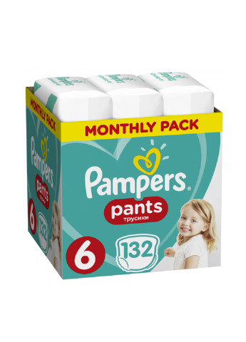 Підгузки-трусики Pants Extra Large 6 (15+ кг), (132 шт.) Pampers (130948352)
