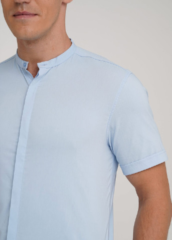Голубой классическая рубашка однотонная Trend Collection