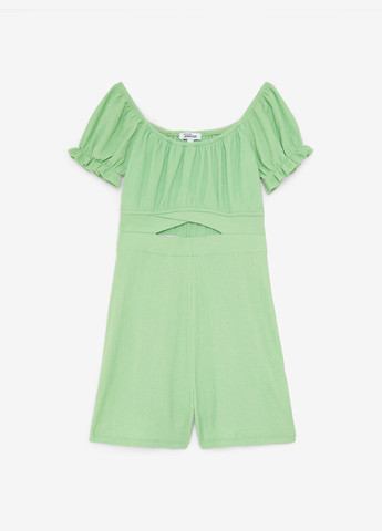Комбінезон Jennyfer комбінезон-шорти однотонний світло-зелений кежуал поліестер