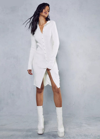Белое кэжуал платье платье-свитер MissPap однотонное