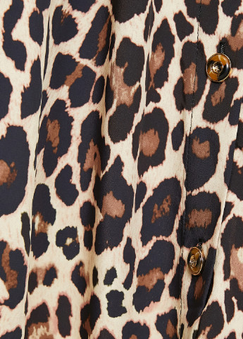 Коричневая кэжуал леопардовая юбка KOTON а-силуэта (трапеция)