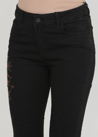Штани Reserved завужені чорні джинсові бавовна