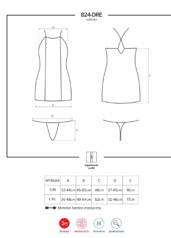 Еротична сукня (сукня, стрінги) Obsessive (251463990)