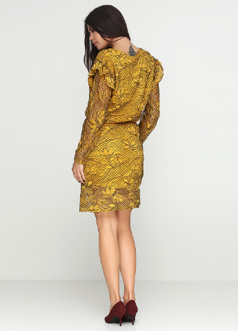 Желтое кэжуал платье с длинным рукавом Karen by Simonsen однотонное