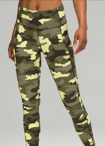 Хаки демисезонные леггинсы Lululemon Athletica