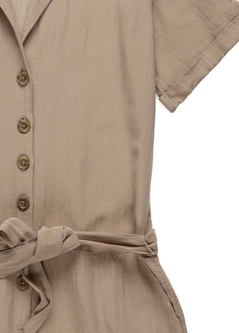 Комбінезон Kaffe комбінезон-шорти однотонний темно-бежевий кежуал бавовна