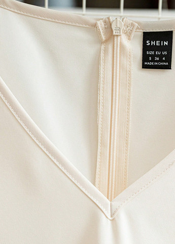 Кремова святковий, ділова, кежуал сукня кльош, плісована SHEIN однотонна