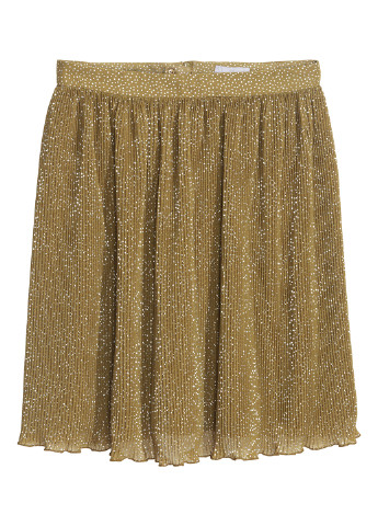 Оливковая (хаки) кэжуал однотонная юбка H&M плиссе