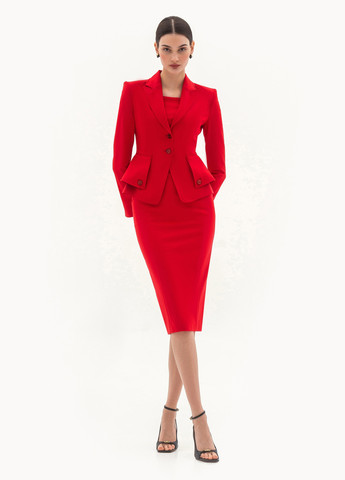 Красный женский жакет BGL однотонный - демисезонный