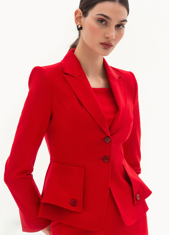 Красный женский жакет BGL однотонный - демисезонный