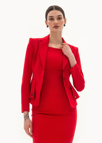 Красный женский жакет BGL однотонный - демисезонный