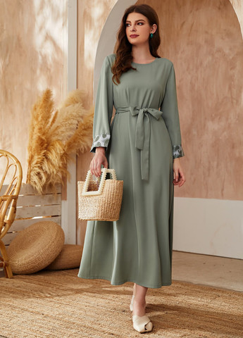 Сіро-зелена кежуал сукня а-силует SHEIN турецькі огірки