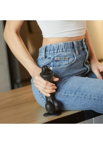 Реалістичний фалоімітатор SLIDING SKIN REALISTIC DILDO BLACK - S, ефект рухливої шкіри Strap-On-Me (254885523)