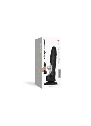 Реалістичний фалоімітатор SLIDING SKIN REALISTIC DILDO BLACK - S, ефект рухливої шкіри Strap-On-Me (254885523)