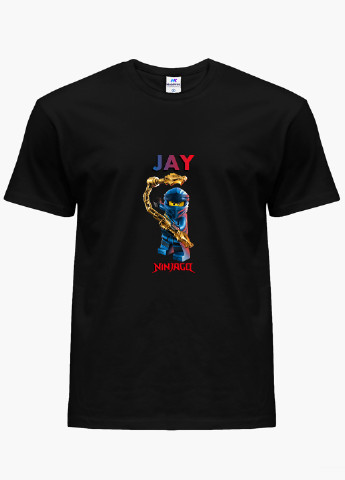 Чорна демісезонна футболка дитяча джей уокер лего ніндзяго (jay walker lego ninjago masters of spinjitzu) (9224-2638) MobiPrint