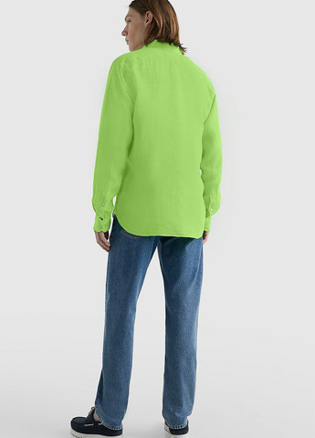 Зеленая кэжуал рубашка однотонная Tommy Hilfiger