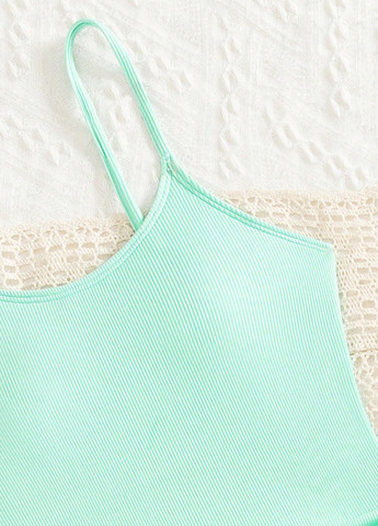 Світло-бірюзовий літній купальник суцільний, майо SHEIN