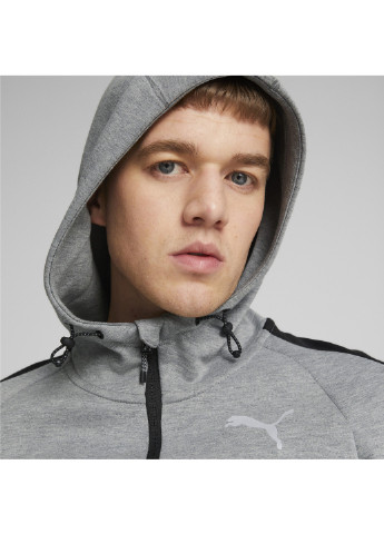 Серая демисезонная худи evostripe full-zip hoodie men Puma