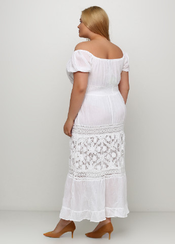 Білий кежуал сукня з відкритими плечима Cute Options однотонна