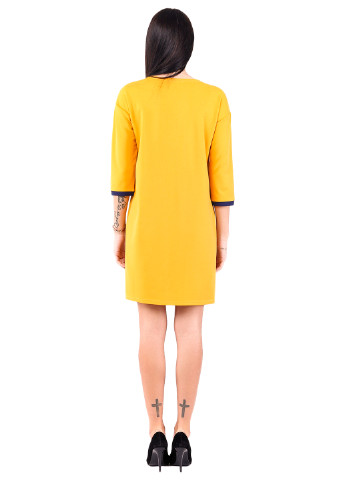 Желтое кэжуал платье Garne однотонное