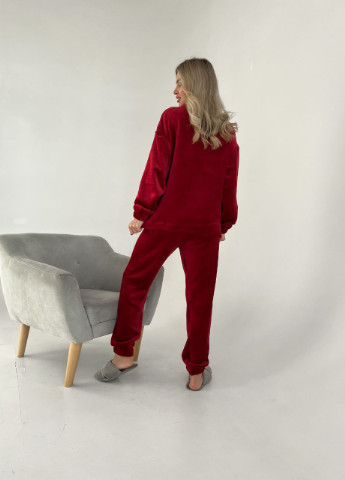 Бордовая зимняя пижама теплая popluzhnaya