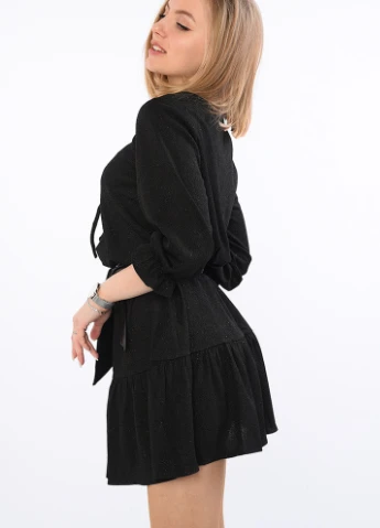 Черное коктейльное платье Let's Shop однотонное