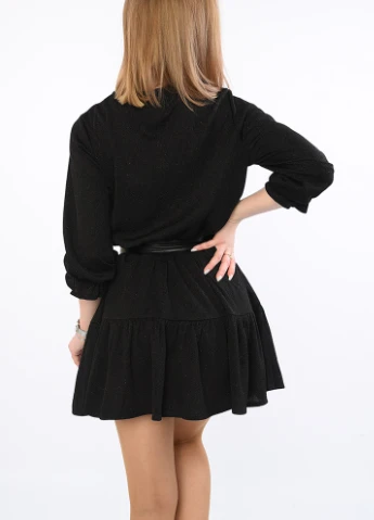 Черное коктейльное платье Let's Shop однотонное
