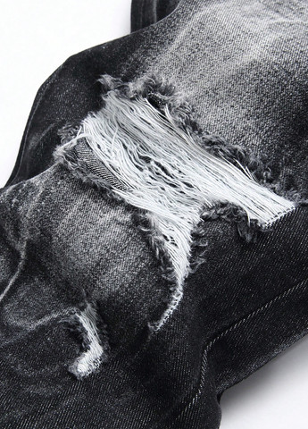 Темно-серые летние слим джинсы SHEIN